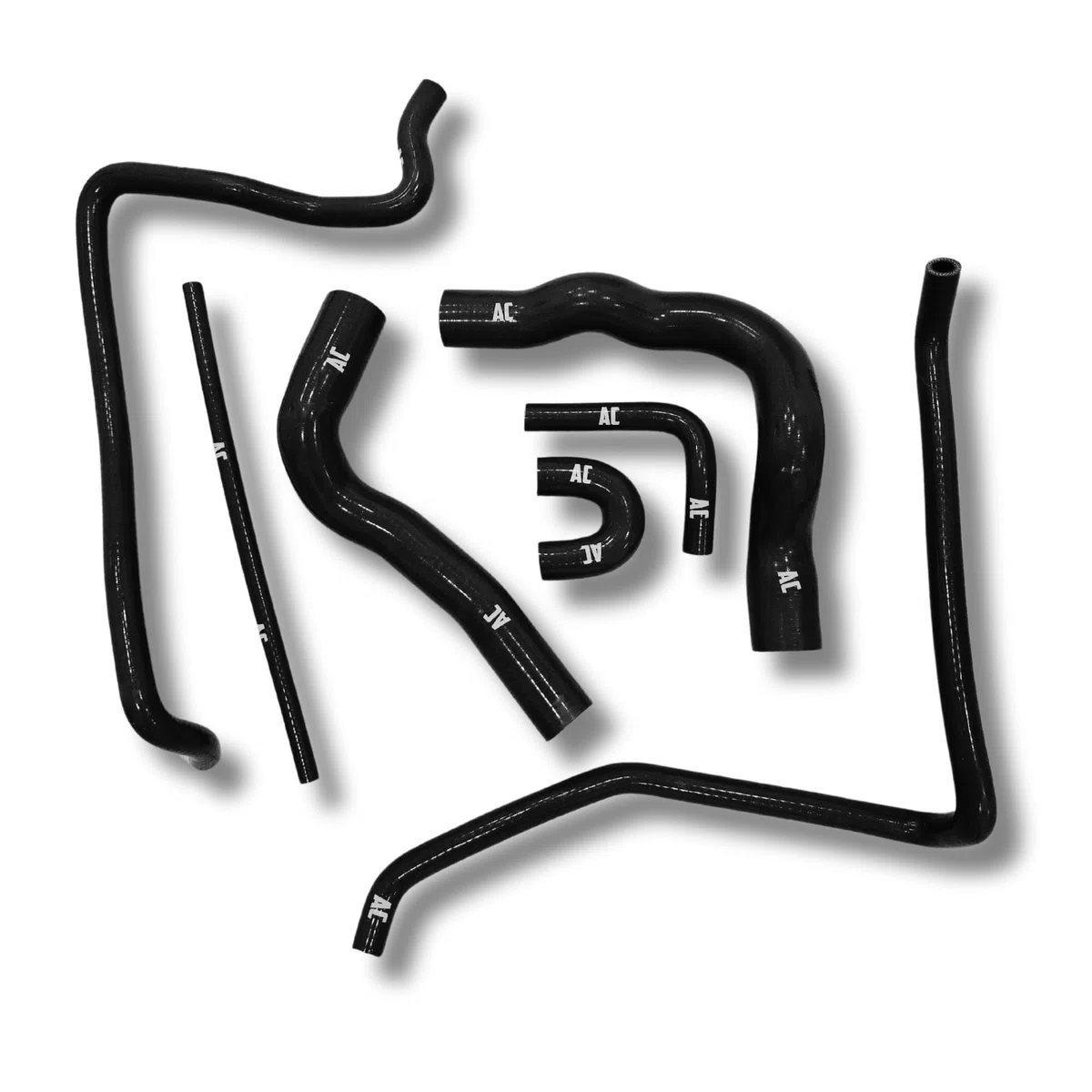 Set completo di manicotti per circuito dell'acqua refrigerante, compatibile con Nissan Patrol 160 K160 SD33 e SD33T: silicone rinforzato da 5 mm e 4 strati. (Nero)