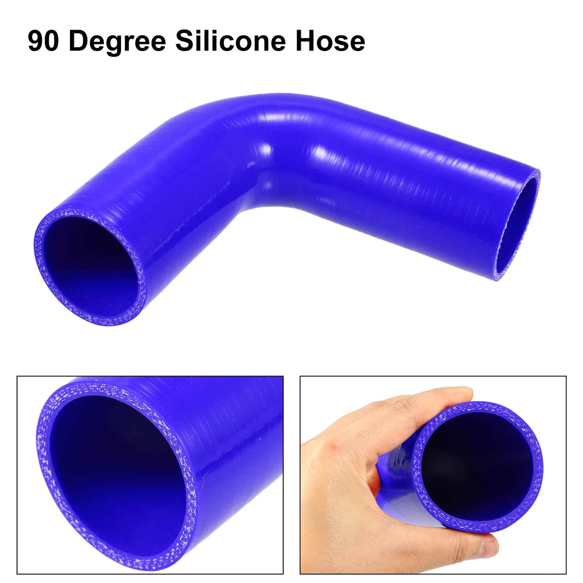 A ABSOPRO Universale 54mm 2.13" Accoppiatore Auto ID 90 Gradi Silicone Tubo Flessibile Blu