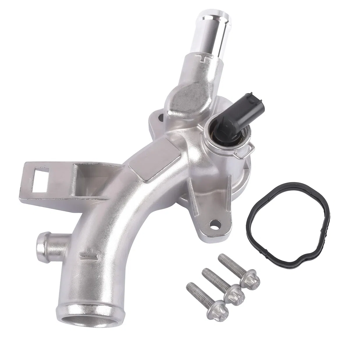 Bisenya Flangia del refrigerante con sensore tubo dell'acqua alluminio compatibile con Adam Corsa E D Astra J Meriva B 25192985 1338022
