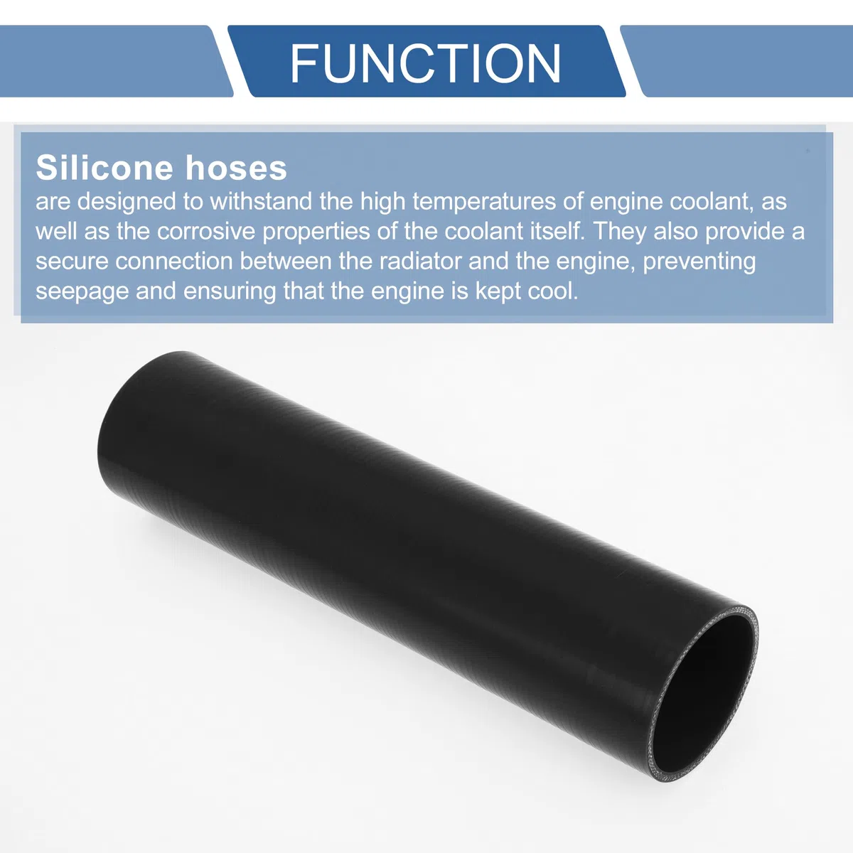 A ABSOPRO 1 Pz, 65mm/2.56" ID 300mm/11.81" Lunghezza 0 Gradi Tubo Raffreddamento in Silicone per Auto Nero Universale