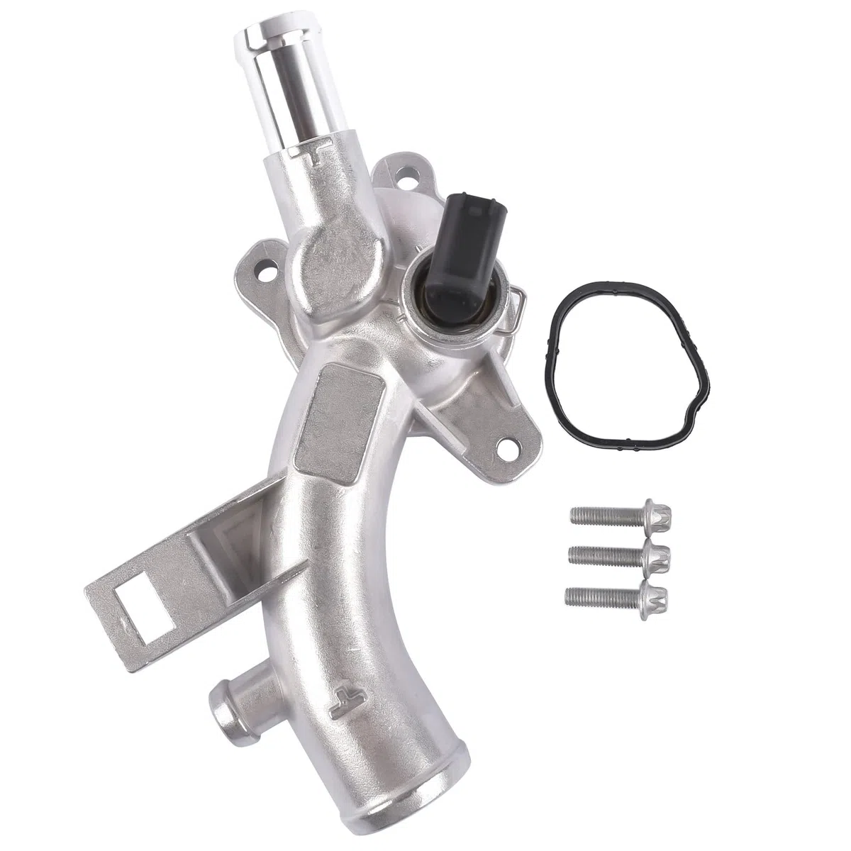 Bisenya Flangia del refrigerante con sensore tubo dell'acqua alluminio compatibile con Adam Corsa E D Astra J Meriva B 25192985 1338022