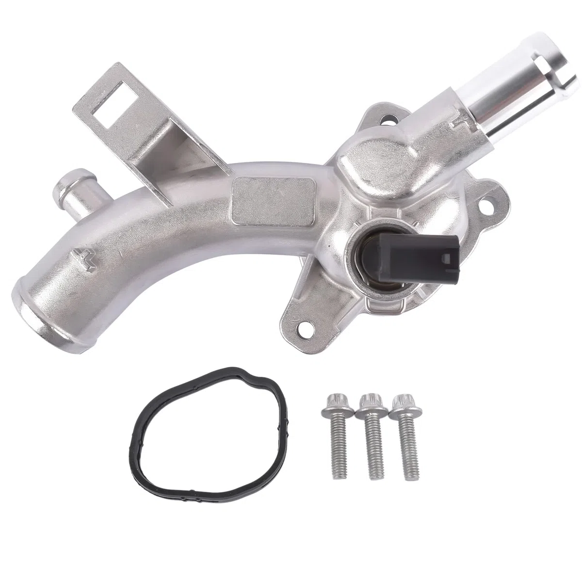 Bisenya Flangia del refrigerante con sensore tubo dell'acqua alluminio compatibile con Adam Corsa E D Astra J Meriva B 25192985 1338022
