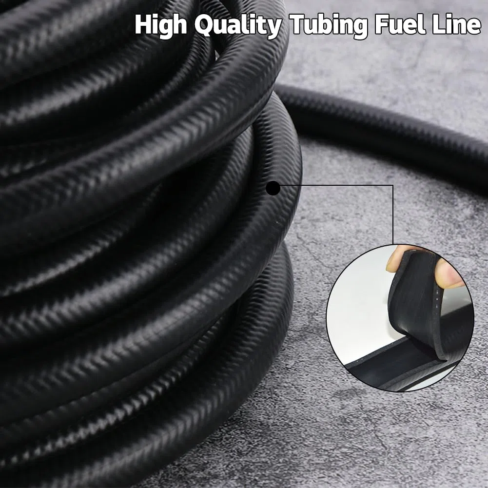 Tubo flessibile in gomma NBR Ø 19 mm - tubo per carburante da 1 metro - per diesel o benzina con 2 fascette di serraggio (1 metro, diametro interno 19 mm - diametro esterno 26 mm)