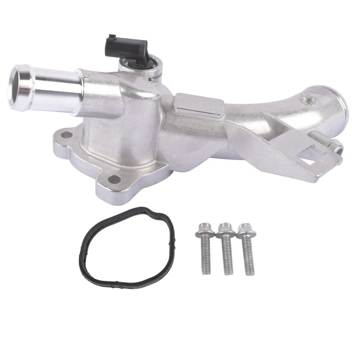 Bisenya Flangia del refrigerante con sensore tubo dell'acqua alluminio compatibile con Adam Corsa E D Astra J Meriva B 25192985 1338022
