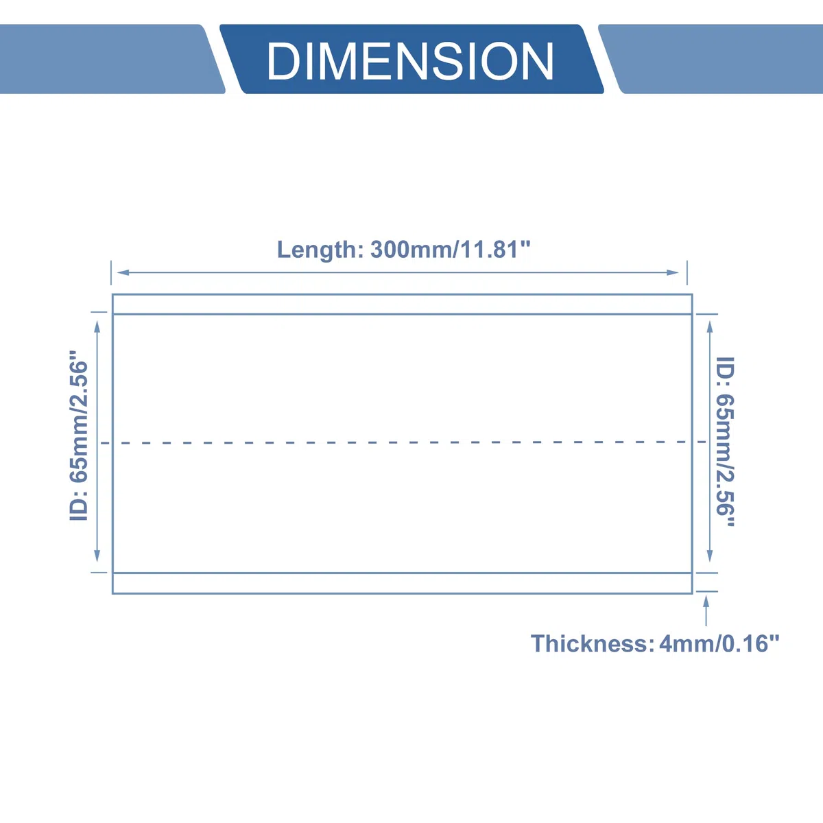 A ABSOPRO 1 Pz, 65mm/2.56" ID 300mm/11.81" Lunghezza 0 Gradi Tubo Raffreddamento in Silicone per Auto Nero Universale