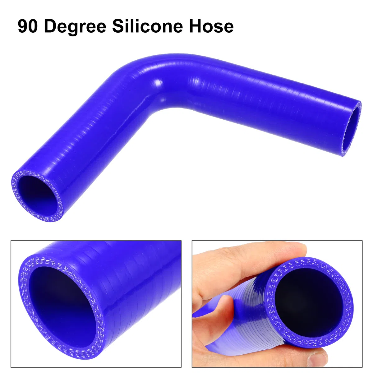A ABSOPRO Universale 32mm 1.26" Accoppiatore Auto ID 90 Gradi Silicone Tubo Flessibile Blu