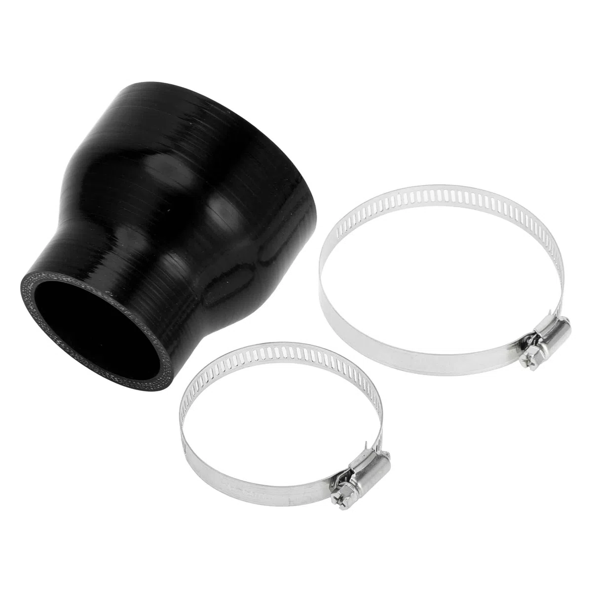 A ABSOPRO 1 Set 51-76mm/2.01"-2.99" ID 76mm/2.99" Lunghezza 0 Gradi Tubo in Silicone Nero per Auto con Morsetti Tubo del Refrigerante Universale